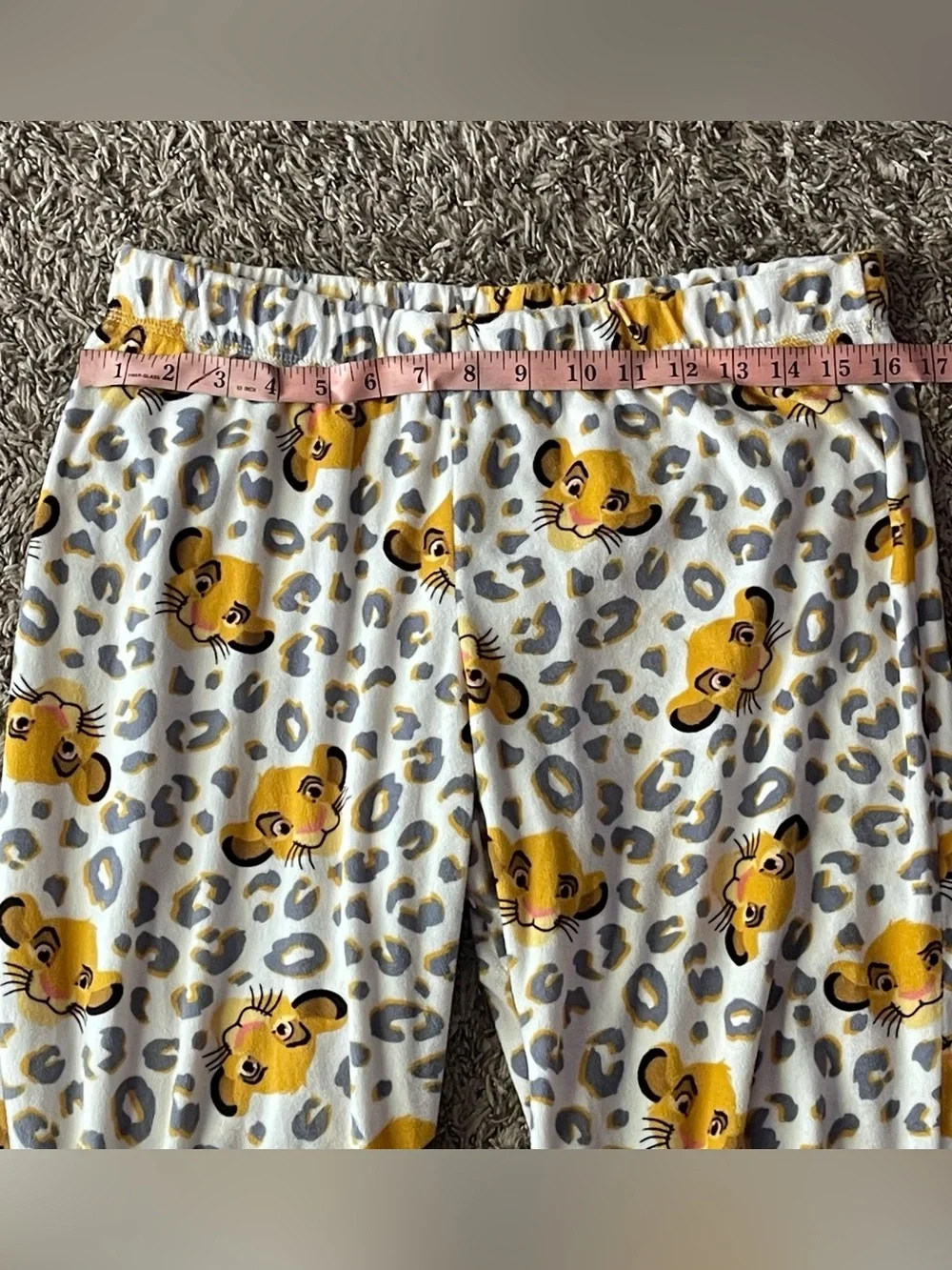 Disney Yellow Lion Face Print Pajama Bottoms for Kids